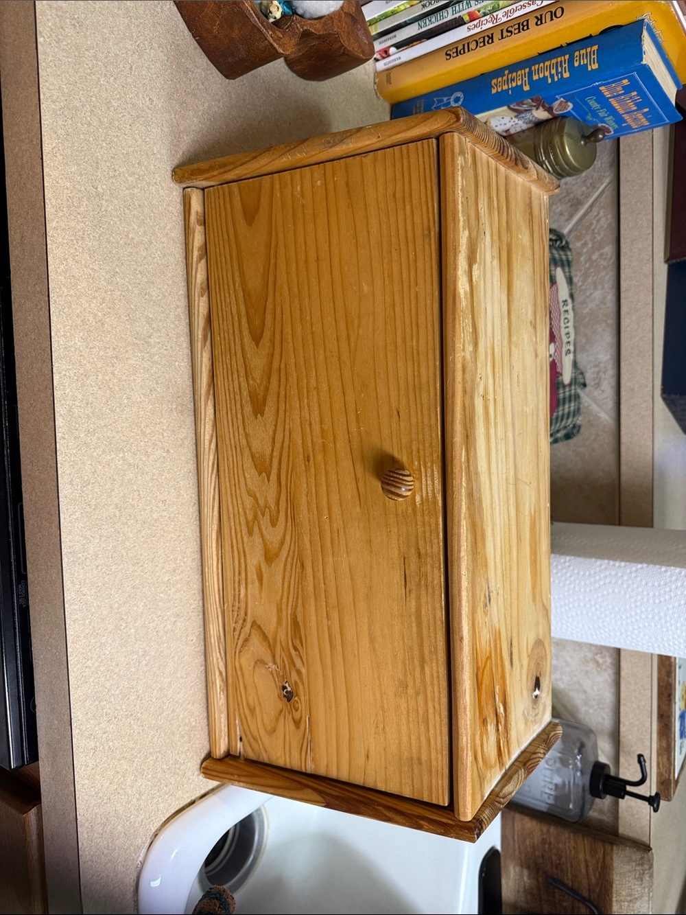 Solid Pine Wooden Bread Box in Natural Finish
